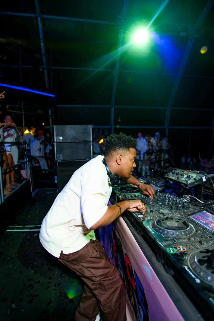 DJ behind the decks